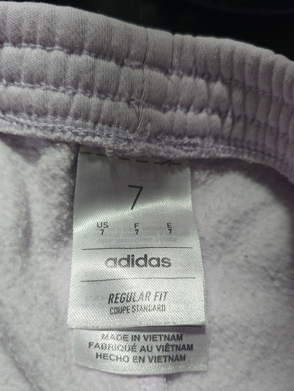 adidas Girls' Light Lavender Sweatpants with Purple Side Stripes - Picture 3 of 3